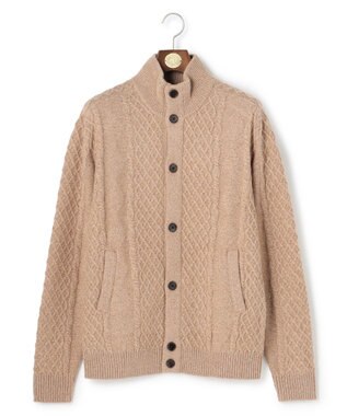 ウール×カシミヤの上質素材【Cash Lamb's Wool】ハイネックケーブル カーディガン_25年モデル