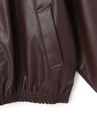 UNFILO MENS アラエルレザーライク ブルゾン ダークブラウン