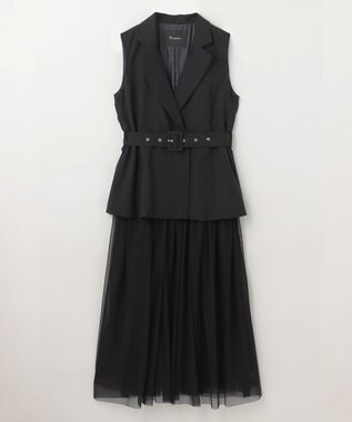 GRACE CONTINENTAL テーラーチュールワンピース ブラック