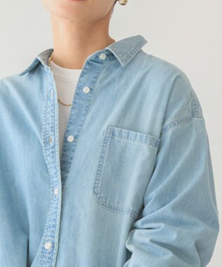 AMERICAN HOLIC バックタックオーバーシャツ Light Indigo