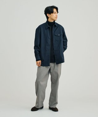 J.PRESS YORK STREET 【UNISEX】フロントジップ シャツ ネイビー系1