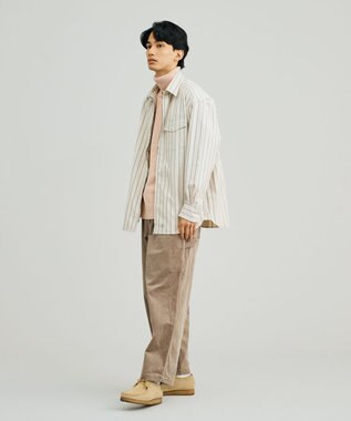 J.PRESS YORK STREET 【UNISEX】フロントジップ シャツ ホワイト系1