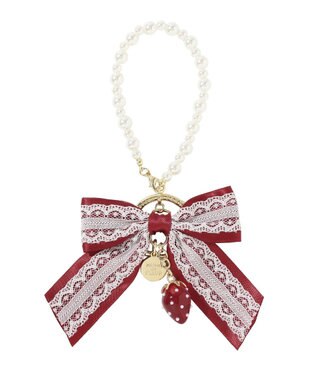 Maison de FLEUR ガトーフレーズリボンチャーム Red