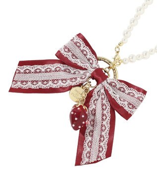 Maison de FLEUR ガトーフレーズリボンチャーム Red