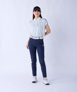 FILA GOLF／marie claire 【FILA GOLF】 ウェストロゴジャガードゴムツイルロングパンツ ネイビー