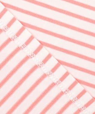 組曲 KIDS 【UVケア】【150-160㎝】マリンボーダー チュニック コーラル