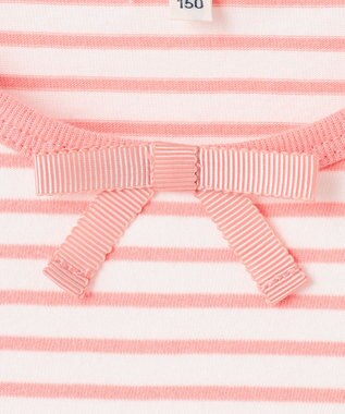 組曲 KIDS 【UVケア】【150-160㎝】マリンボーダー チュニック コーラル