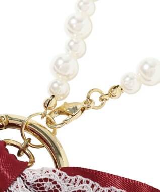 Maison de FLEUR ガトーフレーズリボンチャーム Red