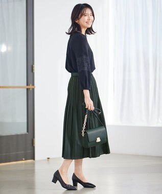 23区 【セットアップ対応】トリアセダブルジョーゼット ブラウス ブラック系