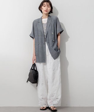 23区 【見上愛さん着用】ペーパーライクコンビ ショルダーバッグ (S) ブラック×ブラック