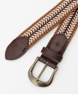 JOSEPH ABBOUD 【伸びる】メランジメッシュコンビ ベルト オレンジ系