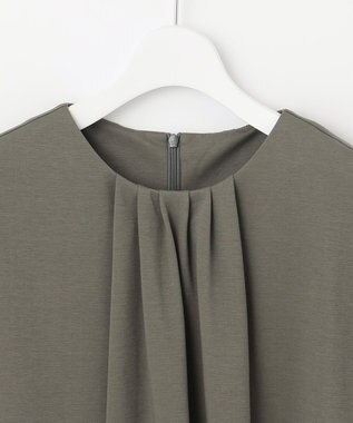 自由区 【洗える・XSサイズあり】ハイツイストポンチフロントタック カットソー カーキ系