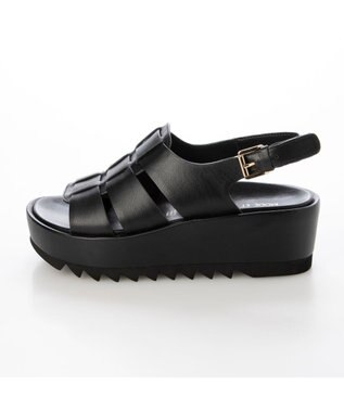 MODE ET JACOMO <MODE ET JACOMO>厚底グルカデザインウエッジサンダル ブラック