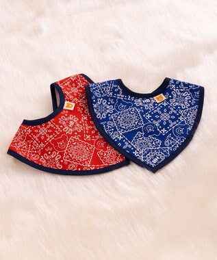 MIKI HOUSE HOT BISCUITS バンダナ風柄スタイ 赤