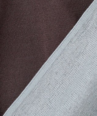 ANY カラーレイヤードニットTシャツ モカ×ブルー