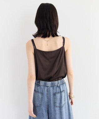 YECCA VECCA 【2点SET】キャミ付きシアードットシャツ Brown