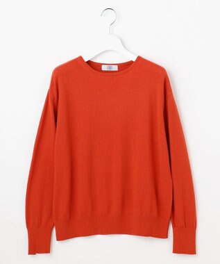 J.PRESS LADIES Cotton Wool ボートネック ニット オレンジ系