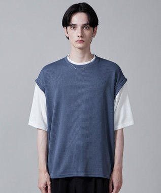 WEGO フェイクレイヤードベストT（S） ネイビー