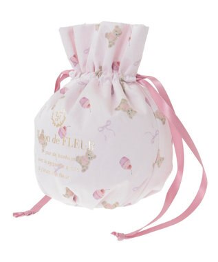Maison de FLEUR ベア総柄巾着ポーチ Pink