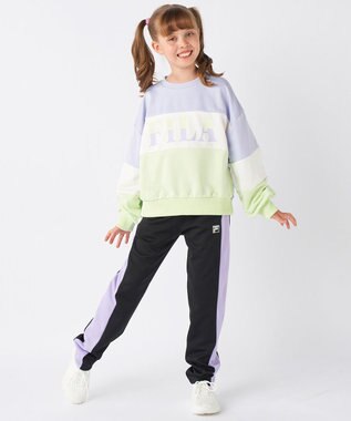 OP／FILA 【FILA】パステルカラークルーネックスウェット/キッズ サックス