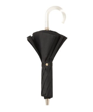 MOONBAT 【1級遮光/遮熱/UV】LANVIN en Bleu (ランバン オン ブルー)晴雨兼用日傘 ラッフルフリル 無地 チャーム付き 折りたたみ傘 楽折 ブラック