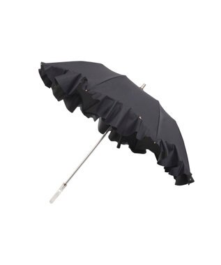 MOONBAT 【1級遮光/遮熱/UV】LANVIN en Bleu (ランバン オン ブルー)晴雨兼用日傘 ラッフルフリル 無地 チャーム付き 折りたたみ傘 楽折