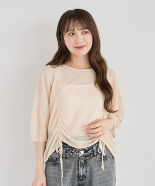 Green Parks ・ＥＬＥＮＣＡＲＥ　ＤＵＥ　シャーリングシアーニット Ivory