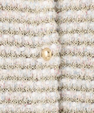 自由区 S ツイード調ニット ジャケット ベージュ系