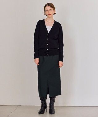 BEIGE， 【WEB限定・洗える】ALSACE / パール釦ウールニットカーディガン Black