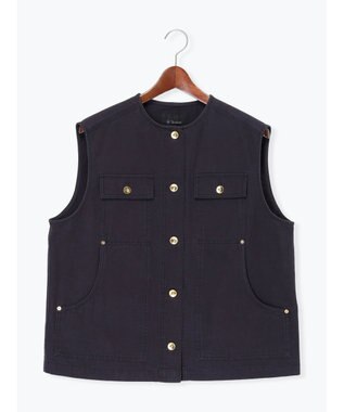 Te chichi ノーカラーワークベスト ネイビー