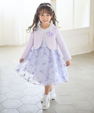 ANY KIDS ノーカラー ボレロジャケット ラベンダー