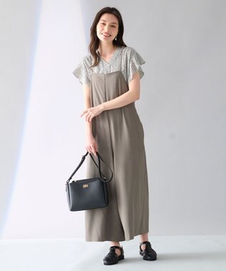 ANY 【接触冷感/UVケア】イージーケア サロペットパンツ モカブラウン