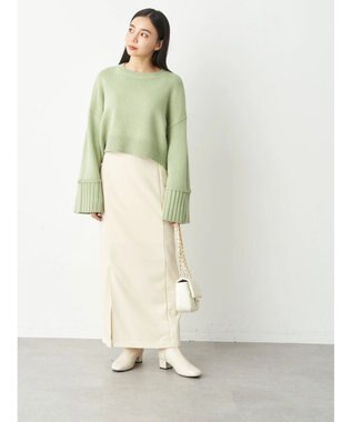 earth music&ecology ワイドスリーブプルオーバー Lime Green