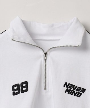 WEGO 刺繍ハーフジップT ホワイト