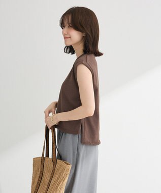 Green Parks ・Ｐｅｔｉｔ　Ｆｌｅｕｒ　ノースリリネンライクニット Charcoal Gray