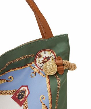 TOPKAPI 【TREASURE TOPKAPI】【アーカイブ】マイルドサテン スカーフ パネル柄 トートバッグ 2023 グリーン