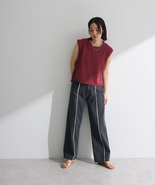 Green Parks ・Ｐｅｔｉｔ　Ｆｌｅｕｒ　ノースリリネンライクニット Bordeaux