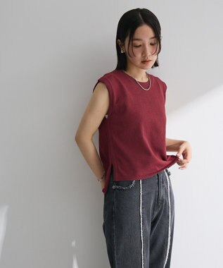 Green Parks ・Ｐｅｔｉｔ　Ｆｌｅｕｒ　ノースリリネンライクニット Bordeaux