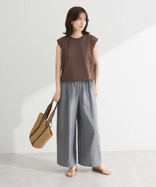 Green Parks ・Ｐｅｔｉｔ　Ｆｌｅｕｒ　ノースリリネンライクニット Charcoal Gray