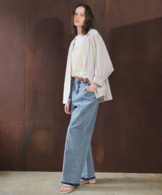 YECCA VECCA 【マシンウォッシャブル】シアージャケット Gray Beige