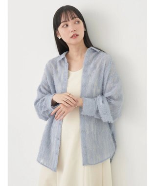 earth music&ecology ジャガードシャツ Blue