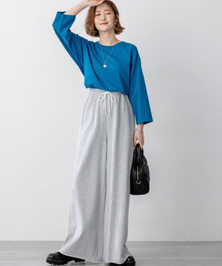 23区 L 【SLOW/一部店舗限定】MVSコットン チュニック シンプルTEE ダルブルー系