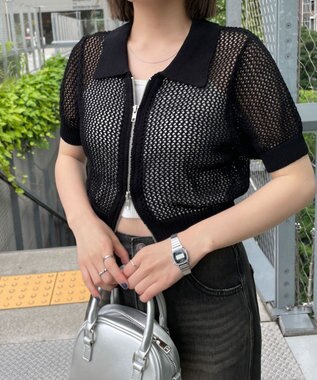 WEGO WZIPニットカーデ ブラック