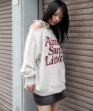 WEGO 【25年秋冬新作】2WAYグラフィックワンショルBIGスウェット 柄6