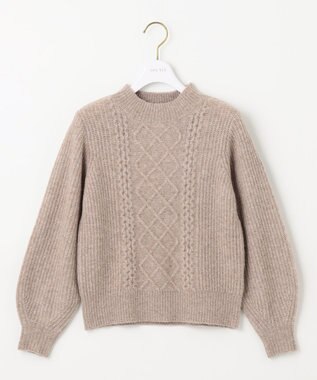 ANY SIS S 【低身長企画】ケーブルコンパクト ニット ライトモカ