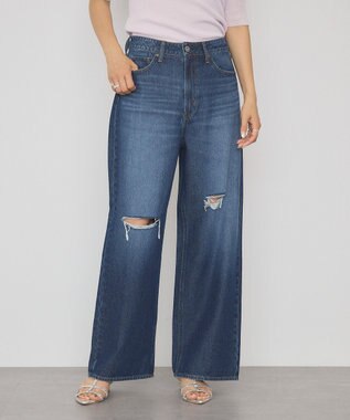 AMERICAN HOLIC ダメージワイドデニム Indigo