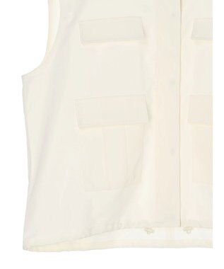 earth music&ecology ミリタリースタンドカラーベスト Off White