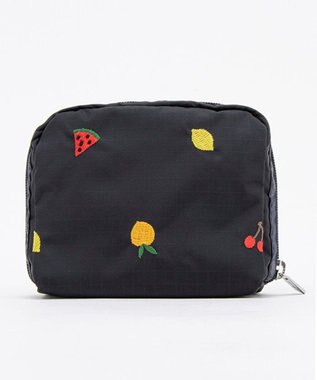 LeSportsac SQUARE COSMETIC/ミックスドフルーツエンブロイダリー ミックスドフルーツエンブロイダリー