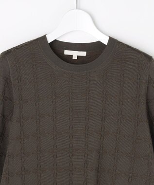 自由区 ジオメトリックアセテート プルオーバー ブラウン