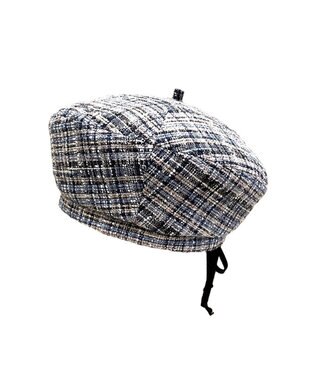 林八百吉商店 un chapeau  ツイードベレー ネイビー